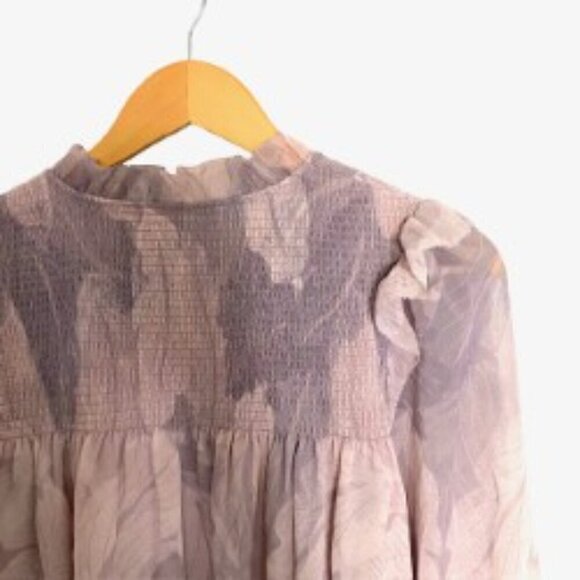 Wilfred Smocked Floral Blouse Medium - Picture 4 of 4